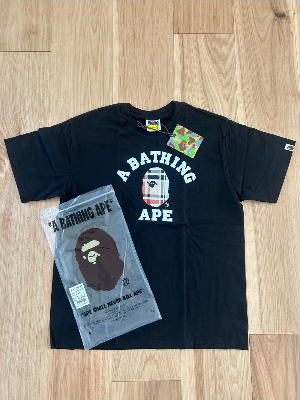 A Bathing Ape Black Logo Short Sleeve Tee